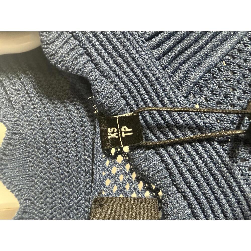 NWT The Kooples NWT Blue Knit Cropped Cardigan Mesh Button Front Size XS - Picture 5 of 7
